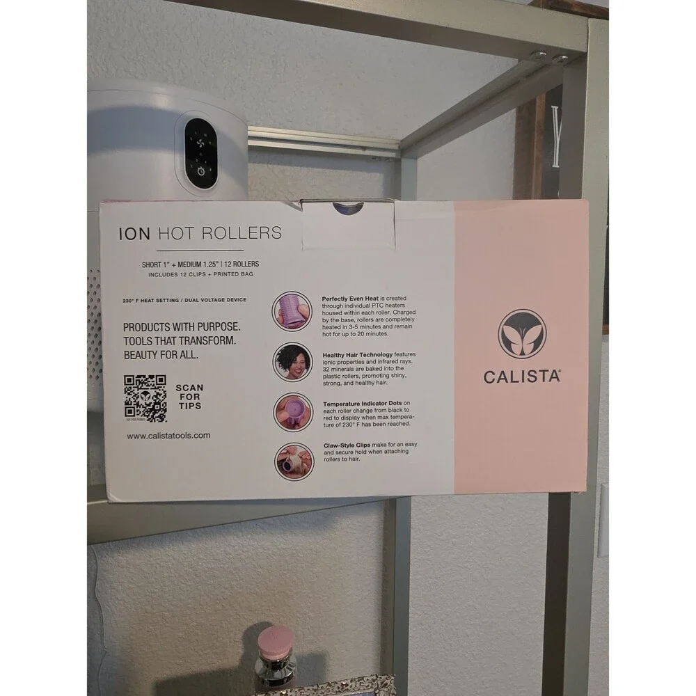 NWT Calista Ion Hot Rollers Short & Medium with Clips and Bag